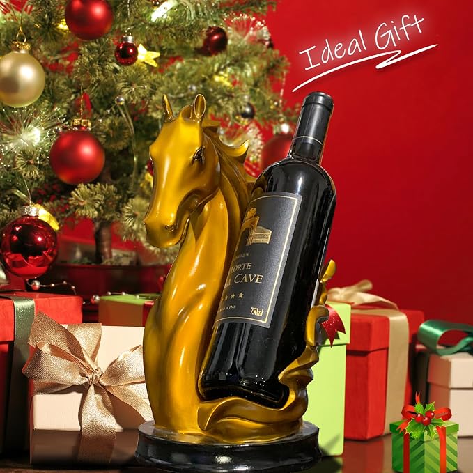 Wine Bottle Holder Wine Racks Tabletop Horse Statue as Home Kitchen Wine Cellar - Image 2