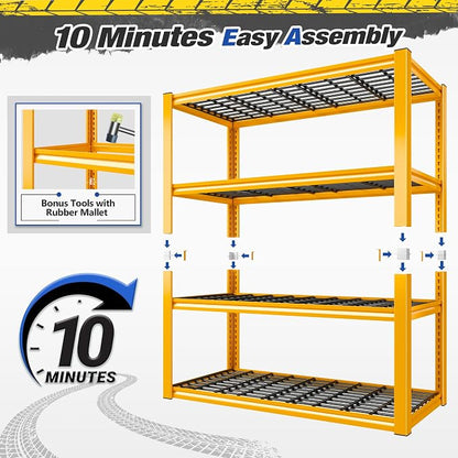 REIBII 40" W Yellow Garage Shelving - Image 8