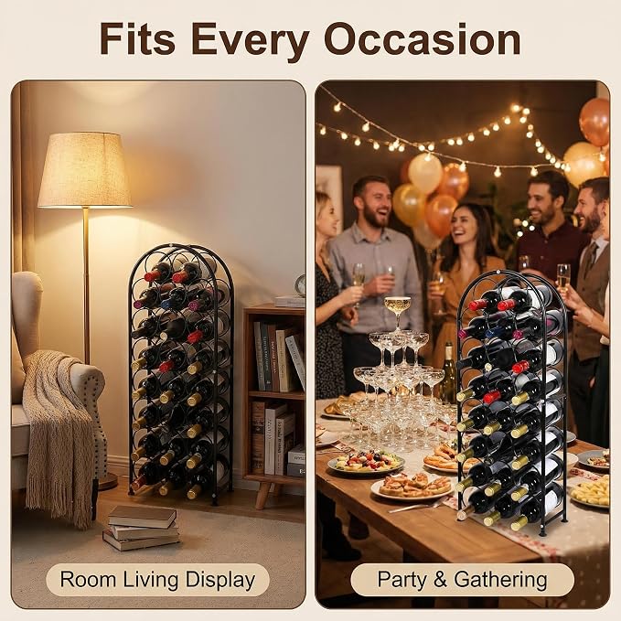 PAG 23 Bottles Arched Freestanding Floor Metal Wine Rack Wine Bottle Holders - Image 5