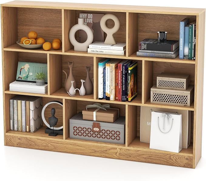 Giantex 10 Cube Bookcase, 4-Tier Freestanding Bookshelf w/ 10 Open Compartments - Image 6