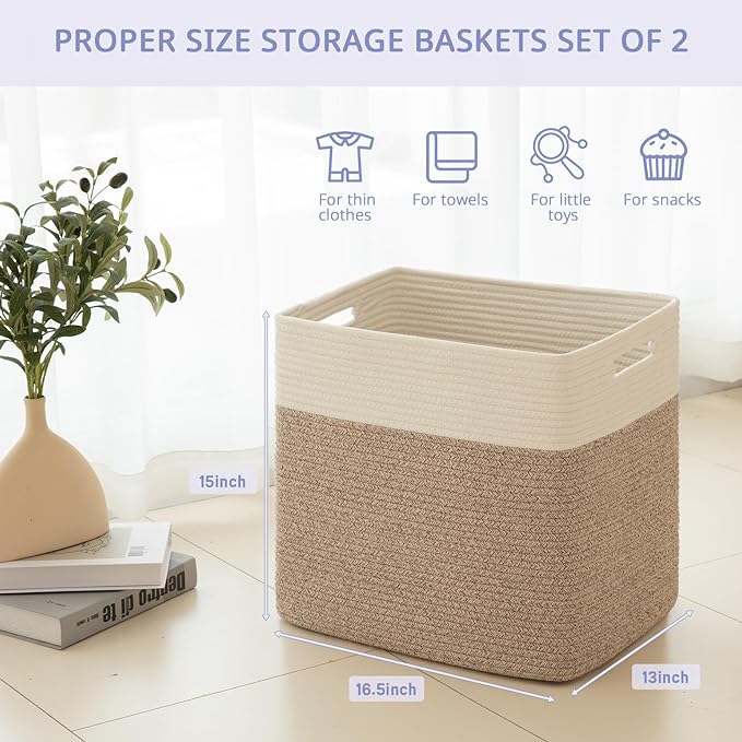 OIAHOMY Storage baskets for Shelf, Large Collapsible Storage Bins, Blanket - Image 4