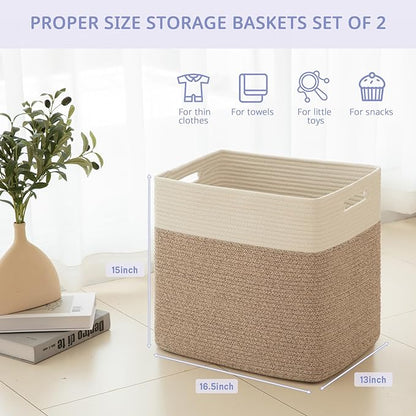 OIAHOMY Storage baskets for Shelf, Large Collapsible Storage Bins, Blanket - Image 4