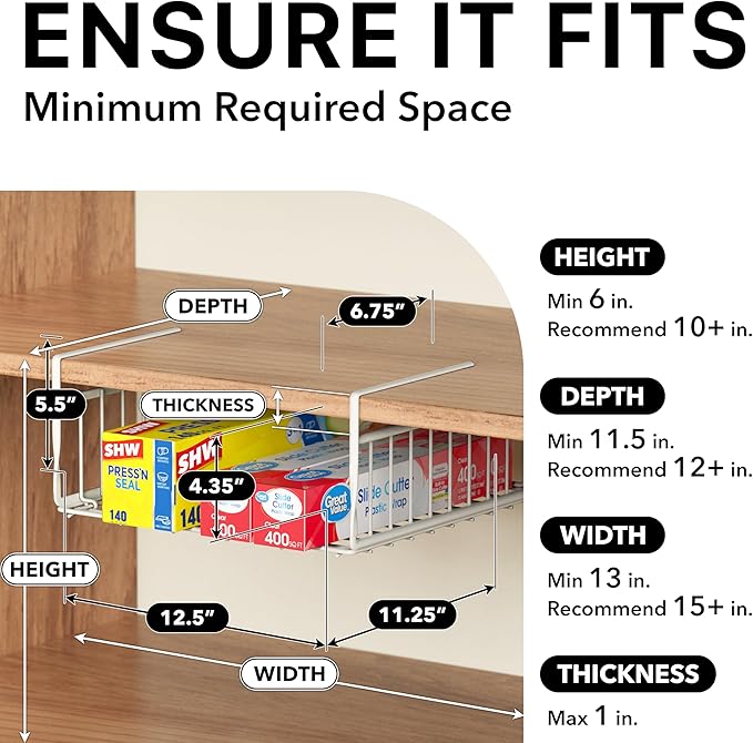Simple Houseware Under Shelf Basket - Image 3