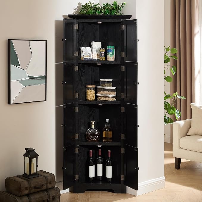 72" H Farmhouse Corner Storage Cabinet - Image 8