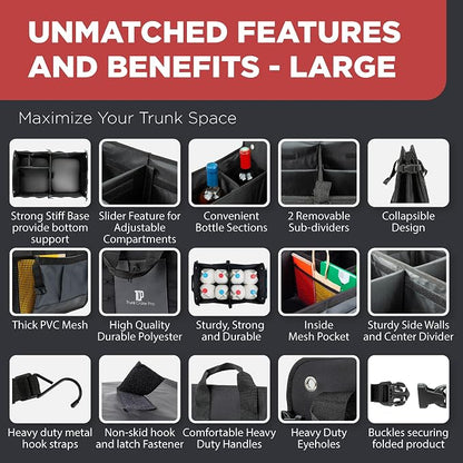 TRUNKCRATEPRO Trunk Organizer For Car, Truck | Premium Adjustable Multi - Image 3