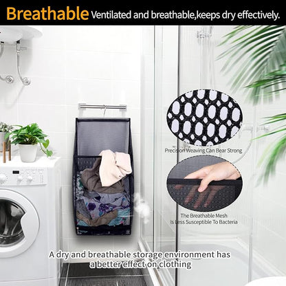 Hanging Collapsible Breathable Mesh laundry bags, Fast Drying Portable Space - Image 6
