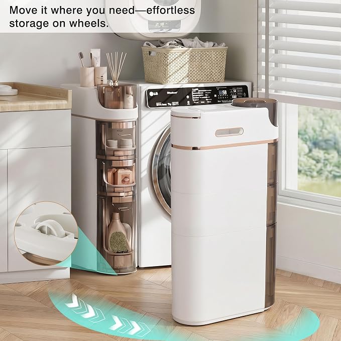 VECELO 3-Tier Slim Bathroom Storage Cabinet - Image 4
