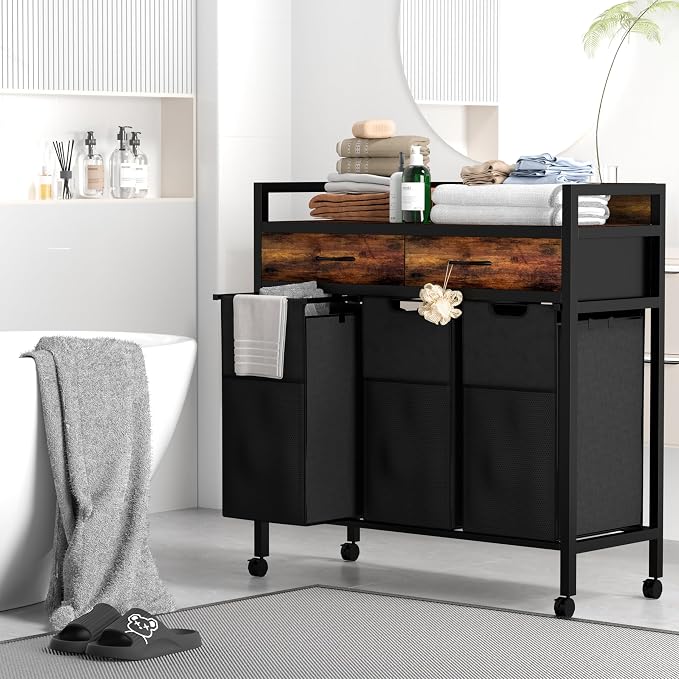 Laundry Sorter 3 Section, 144L Hamper - Image 3