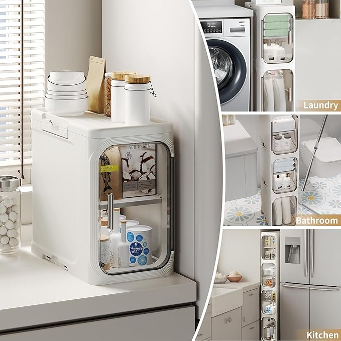 5-Tier Tall Narrow Storage Cabinet, Slim Bathroom Storage Cabinet - Image 3