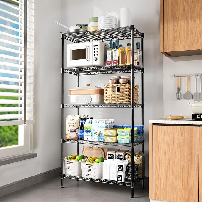 72" H Storage Shelves 5 Tier Wire Shelving - Image 2