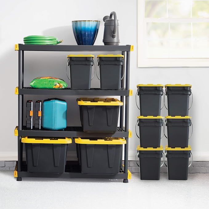 CX BLACK & YELLOW, 5-Gallon Heavy Duty Bucket Tough Storage Container & - Image 8
