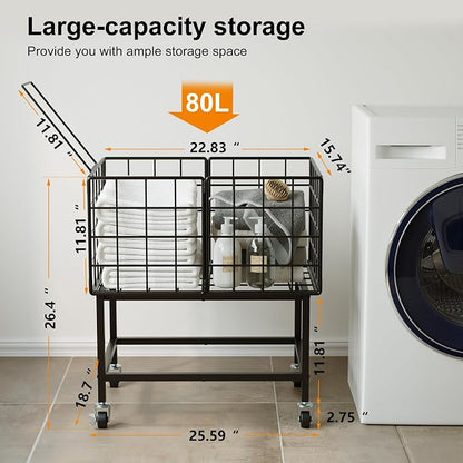 WOWLIVE Rolling Laundry Hamper - Image 3