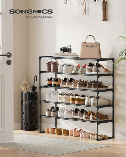 SONGMICS Shoe Rack, 5-Tier Shoe Organizer, Metal Storage Shelf, Upright or - Image 2