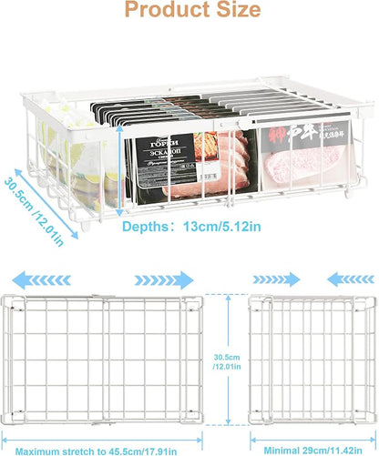 UMDONX 4 Pack Expandable Freezer Organizer Bins Large Freezer organizer Bins - Image 2