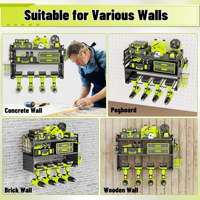 Power Tool Organizer Wall Mount, Drill Holder tool storage - Image 7