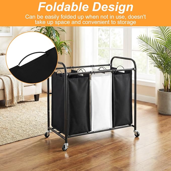 4 Pcs Laundry Sorter Replacement Bags Hamper Cart Removable Replacement Laundry - Image 5