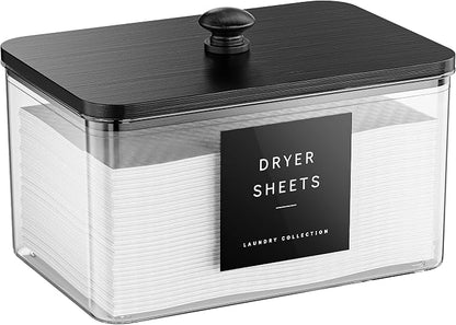 Dryer Sheet Holder with Lid, Dryer Sheet Dispenser with 6 Labels, Laundry Sheet by galasily