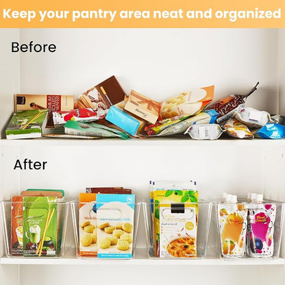 YIHONG Clear Pantry Storage Organizer Bins, 10 Pack Plastic Food Storage Bins - Image 3