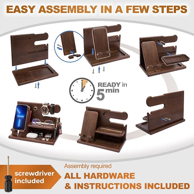 TESLYAR Wood Phone Docking Station - Image 7