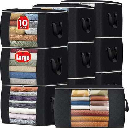 Fab totes 24 Gallons Clothes Storage, Foldable Thick Fabric Blanket Storage Bags by Fabtotes