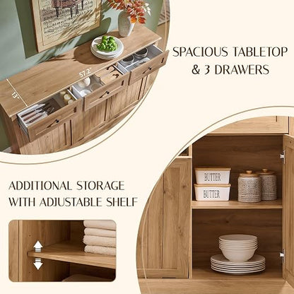 Triple Tilt Out Trash Can Cabinet, 20 Gallon Farmhouse Laundry Hamper Cabinet - Image 3