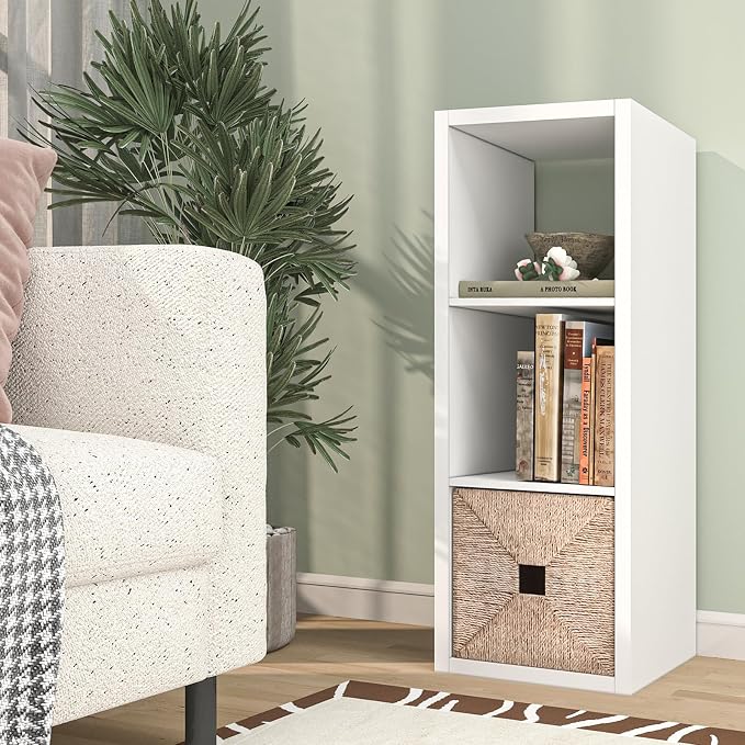 CTESNE【2026 Wooden Thick Frame 3 Cube Storage Organizer Shelf - Image 2