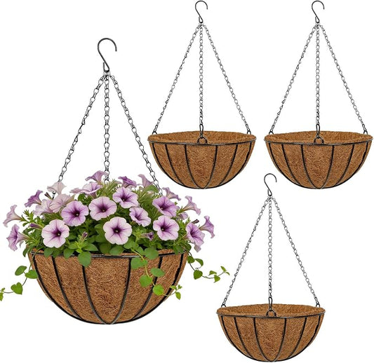 12 Inch Metal Hanging Basket by NatureCrafted