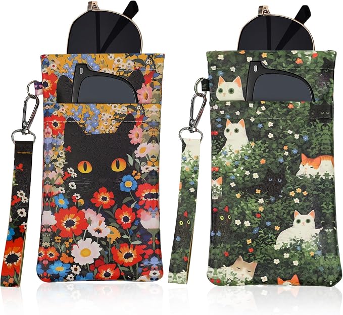 Double Eyeglass Case Soft Dual Glasses Case by FLYINGMAGE