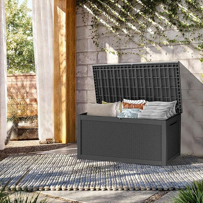 320 Gallon Resin Deck Box, Waterproof Outdoor Storage Box - Image 8