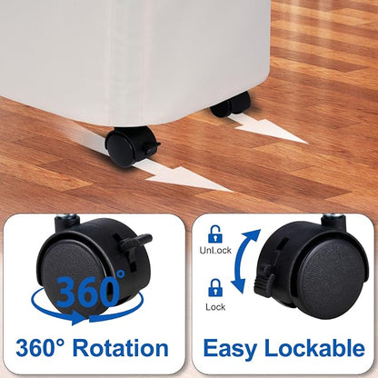 Slim Laundry Hamper with Wheels, 15 Gal Rolling Laundry Basket with lid and - Image 4