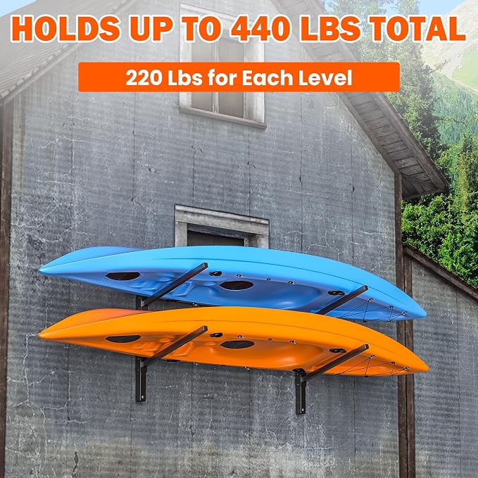 Ultrawall Kayak Storage Rack, Adjustable Wall Mounted Kayak Holder - Image 5