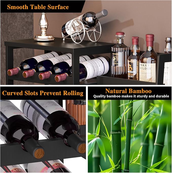 VASMIA Versatile Liquor Stand for Home Bar, Wine Rack Freestanding Floor - Image 5