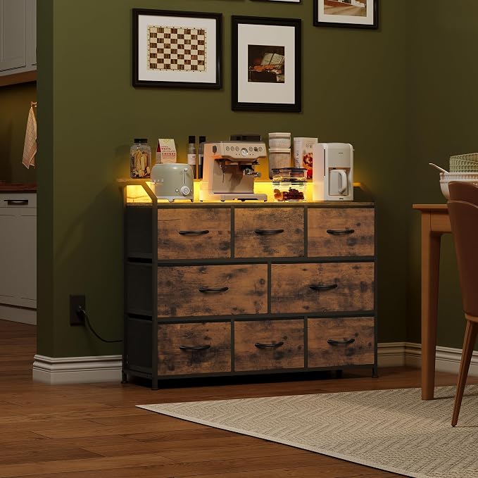 WLIVE Dresser for Bedroom, 8 Drawer LED Dresser - Image 4
