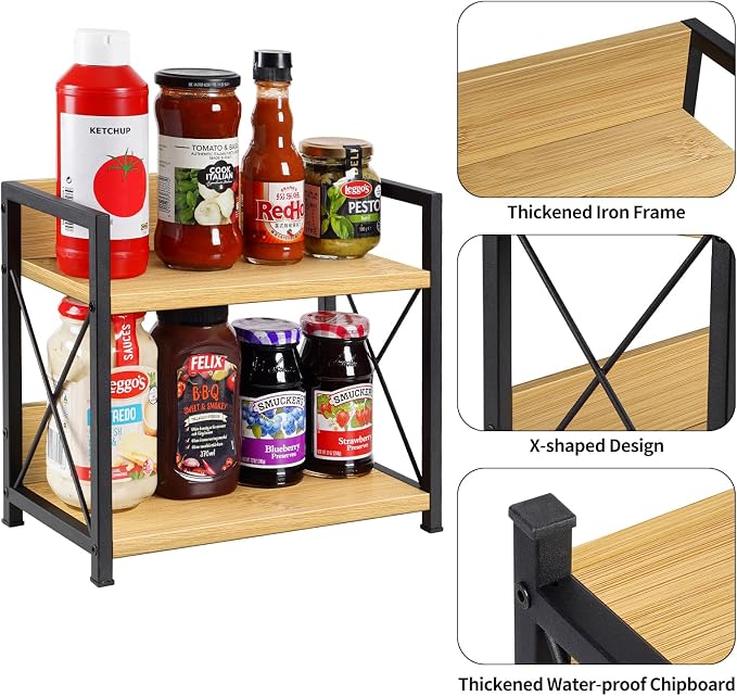 Giikin Countertop Shelf Organizer, 2 Tier Kitchen Spice Rack Organizer - Image 5