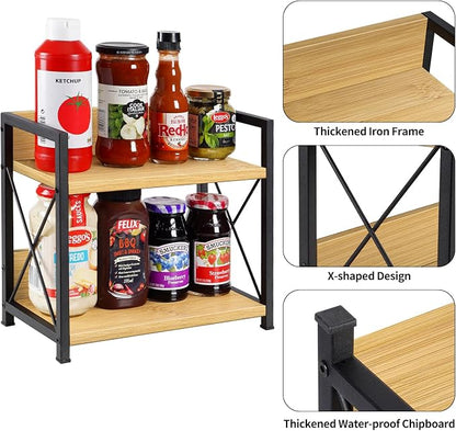 Giikin Countertop Shelf Organizer, 2 Tier Kitchen Spice Rack Organizer - Image 5