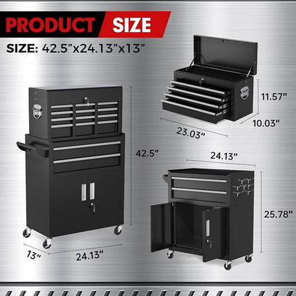INTERGREAT 8-Drawers Rolling Tool Chest, Assembled Tool Chest - Image 3