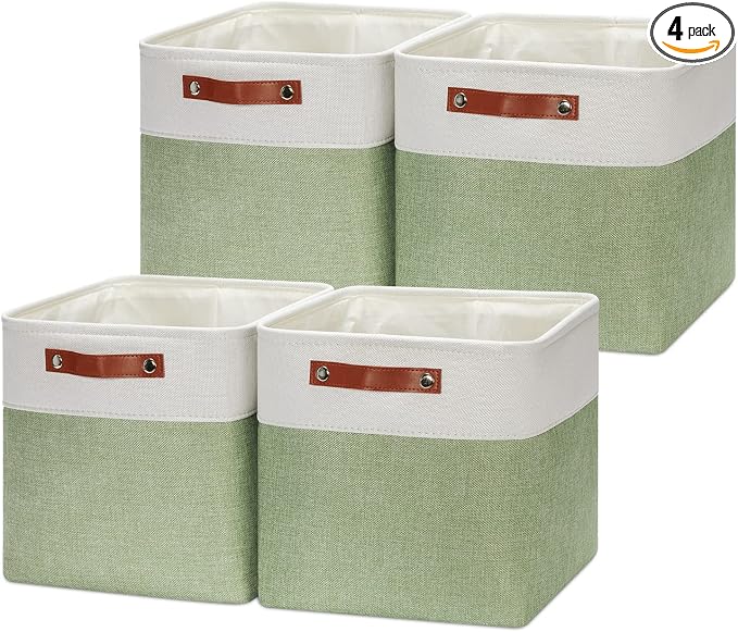HNZIGE Fabric Storage Cubes Set of 4, 12 x 12 Decorative Bins by HNZIGE
