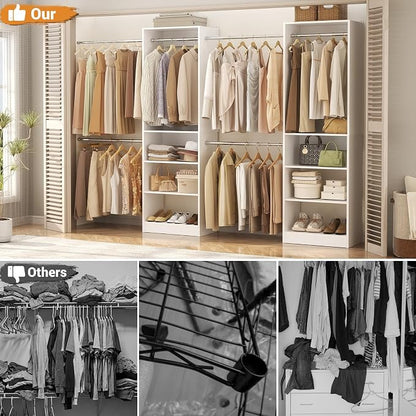 Homieasy Closet System, 4.5-11.5 Ft Expandable Closet Organizer, Walk-in Wood - Image 6