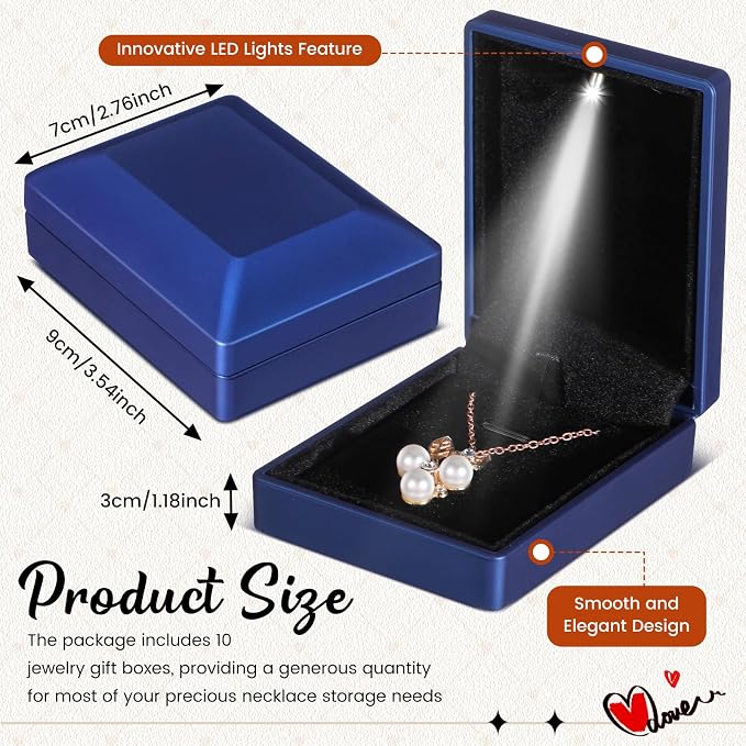 Landical 10 Pcs Pendant Necklace Box - Image 2