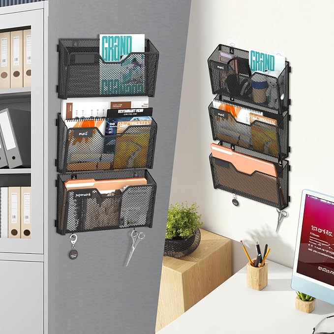 SUPEASY Magnetic File Holder, 6 Pack File Folder Organizer, Wall File Organizer - Image 2