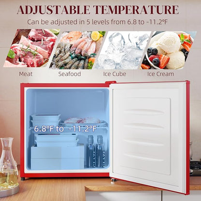 HOMCOM Mini Freezer Countertop, 1.1 Cu.Ft Compact Upright Freezer - Image 3