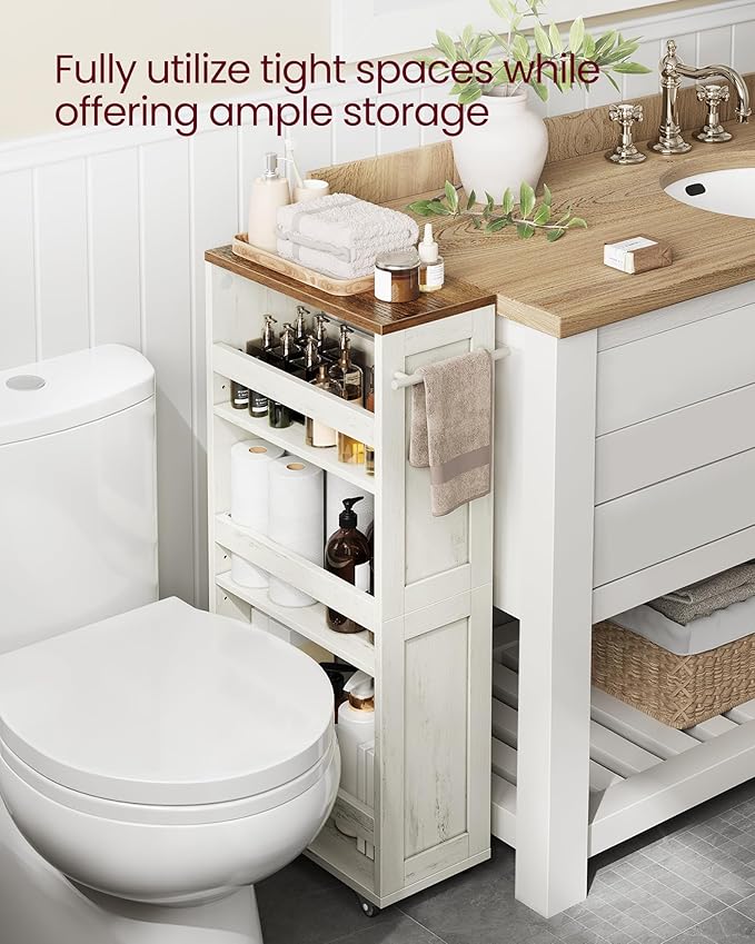 VASAGLE 4-Tier Slide-Out Storage Cart, Slim Kitchen Cart - Image 5