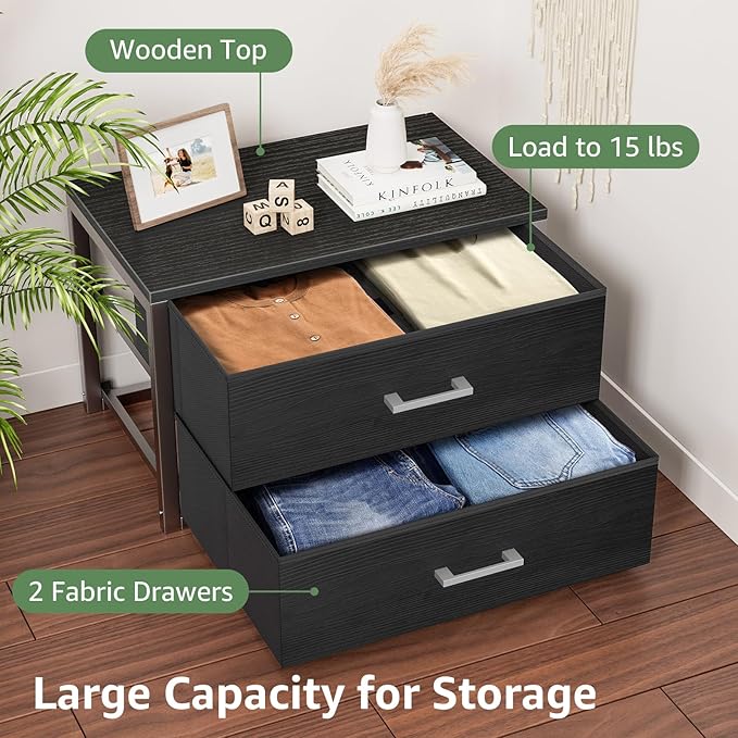 BOLUO Stackable Storage Drawers Closet Organizers and Storage Fabric 2 Drawer - Image 9