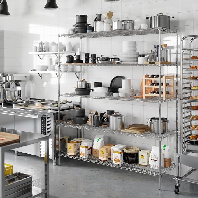 24" Deep x 72" Wide x 86" Height Wire Shelving Kit | 5-Tier | NSF Commercial - Image 7