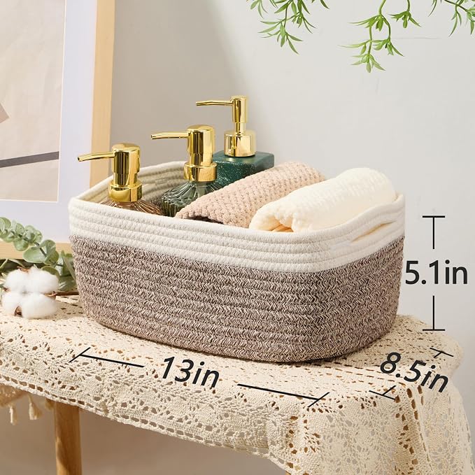 Small Storage Baskets for Organizing | Closet Organizer Bins | Shelf Toy Basket - Image 3