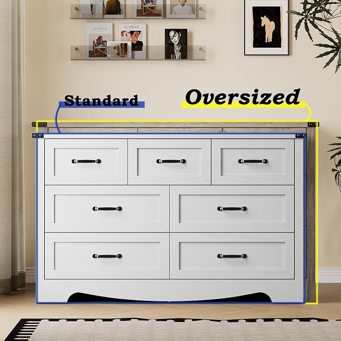 7-Drawer Dresser for Bedroom, Modern Wooden Chest of Drawers - Image 4