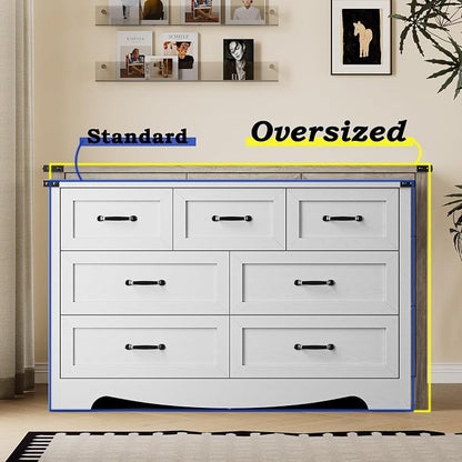 7-Drawer Dresser for Bedroom, Modern Wooden Chest of Drawers - Image 4