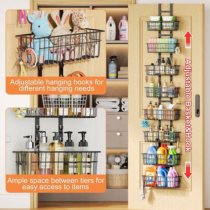 Hongtamoya 8 Tier Over The Door Organizer, Adjustable Hanging Door Organizer - Image 8
