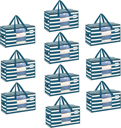 VENO 10 Pack Heavy Duty Moving Bags, Clothes and Comforter Storage Bags by Veno
