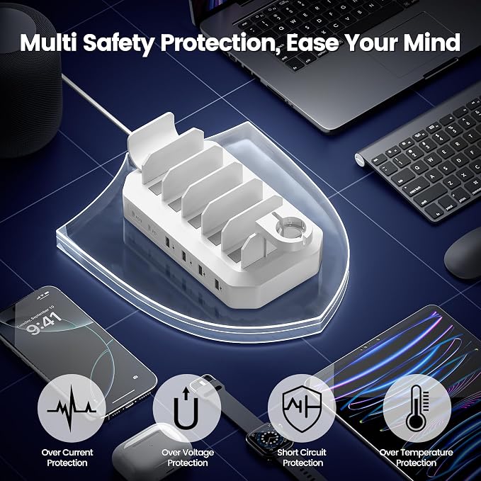 95W Fast Charging Station for Multiple Devices【UL & FCC Tested Safer Charging】 - Image 4